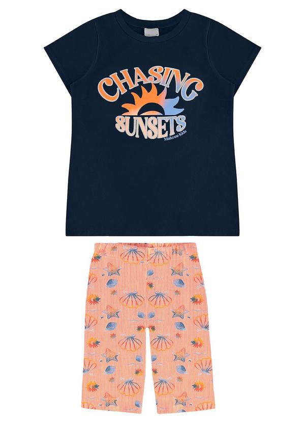 Malwee Kids - Conjunto Chasing Sunstes com Glitter Azul Marinho 2
