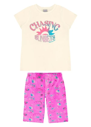 Malwee Kids - Conjunto Chasing Sunstes com Glitter Off White - MALWEE KIDS