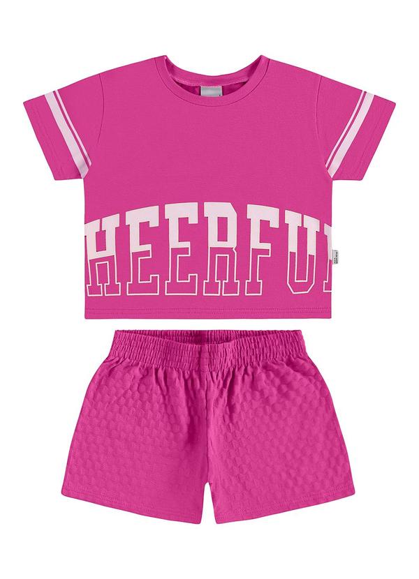 Malwee Kids - Conjunto Cheerful em Malha Rosa Escuro