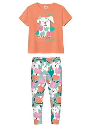 Malwee Kids - Conjunto Cheirinho de Flor Laranja Pastel - MALWEE KIDS
