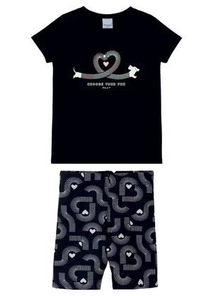 Malwee Kids - Conjunto Choose Your Fun em Cotton Preto - MALWEE KIDS