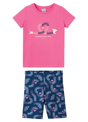 Malwee Kids - Conjunto Choose Your Fun em Cotton Rosa - MALWEE KIDS