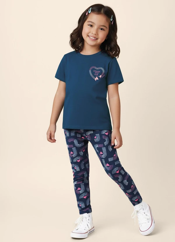 Malwee Kids - Conjunto Choose Your Fun em Puff Azul Escuro