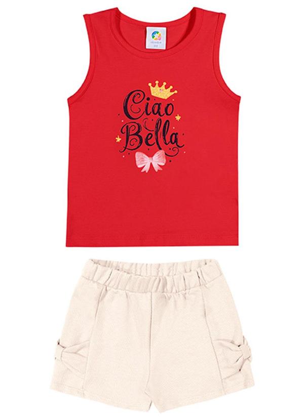 Alenice - Conjunto Ciao Bella Menina Vermelho