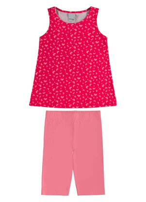 Malwee Kids - Conjunto Ciclista Animal Print Rosa Escuro - MALWEE KIDS