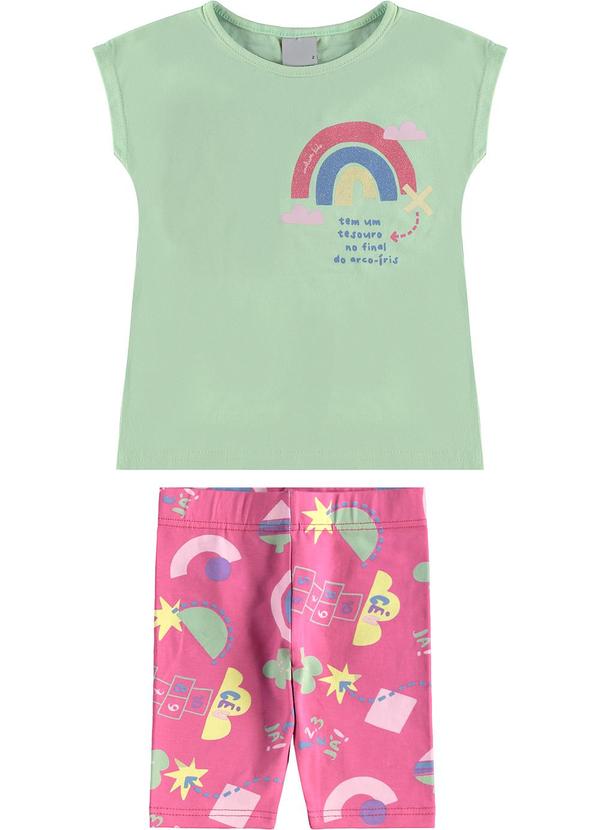 Malwee Kids - Conjunto Ciclista Arco-Íris Verde Menta