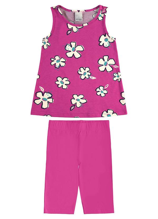 Malwee Kids - Conjunto Ciclista Floral Rosa Magenta