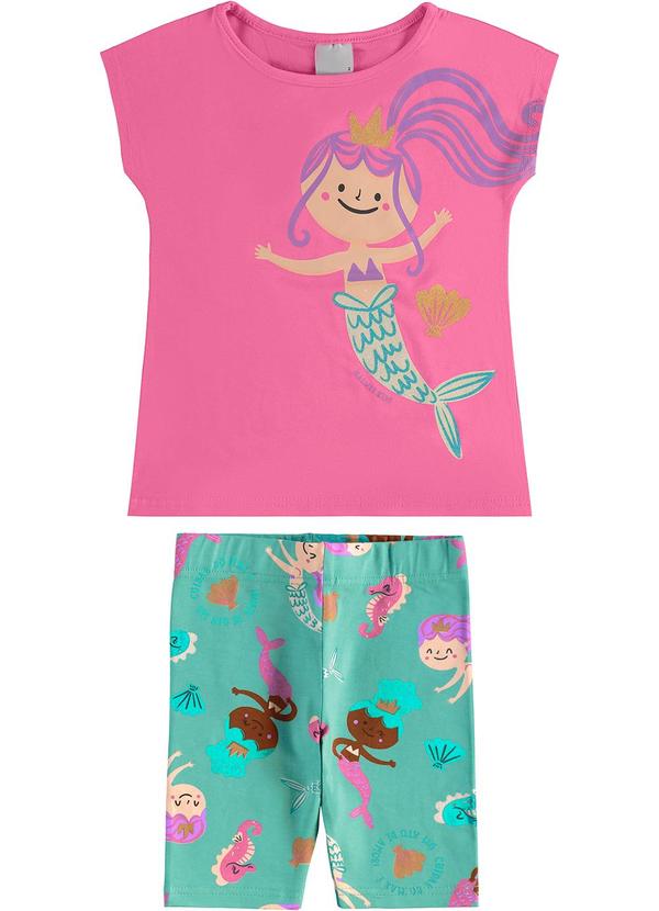 Malwee Kids - Conjunto Ciclista Sereia Rosa Escuro