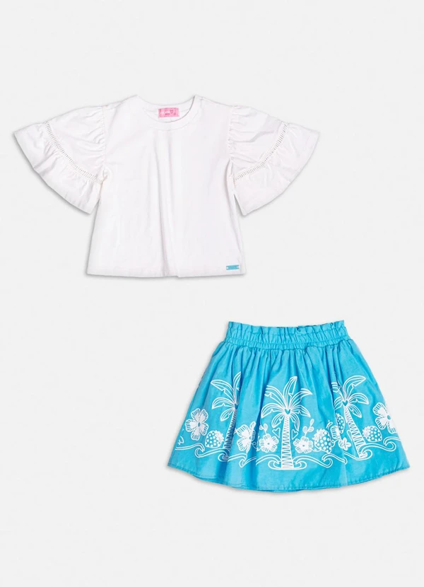 Momi - Conjunto Claro com Estampa Tropical Azul 3