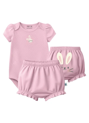 Malwee Kids - Conjunto Coelhinho com Bordado Rosa Claro - MALWEE KIDS