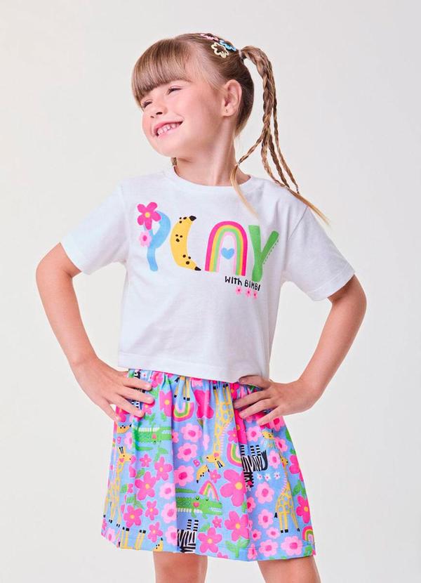 Bimbi - Conjunto Colorido Play Floral Off White