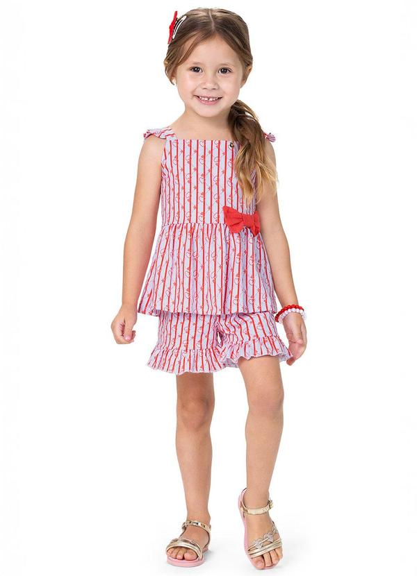 Alenice - Conjunto com Babado e Laço Menina Vermelho