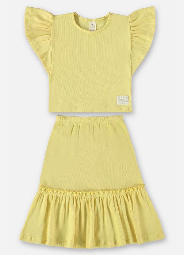 Up Baby - Conjunto com Bata e Saia Amarelo