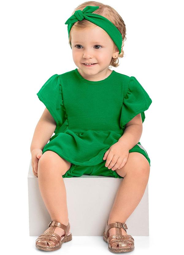 Quimby - Conjunto com Bata e Short Bebê Menina Verde