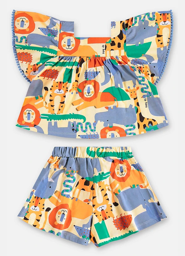 Up Baby - Conjunto com Bata e Short Infantil Bege 2