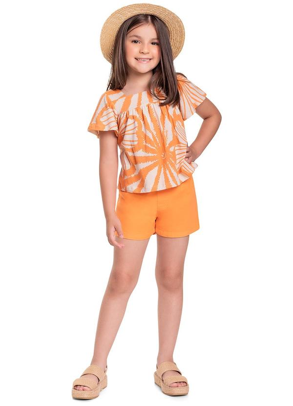 Quimby - Conjunto com Bata e Short Laranja