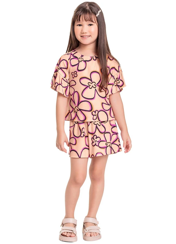 Quimby - Conjunto com Bata e Short Laranja