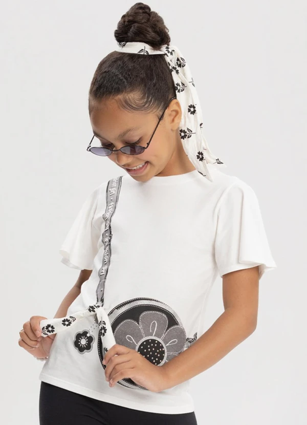 Alakazoo - Conjunto com Bermuda e Blusa com Laço Preto 2