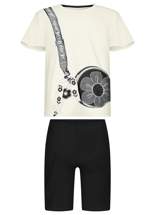 Alakazoo - Conjunto com Bermuda e Blusa com Laço Preto 4