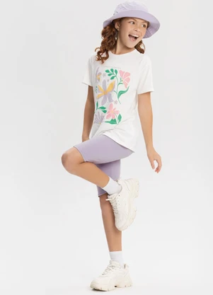 Alakazoo - Conjunto com Bermuda e Blusa de Manga Curta Lilás - ALAKAZOO