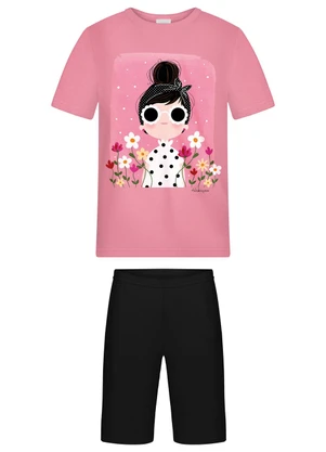 Alakazoo - Conjunto com Bermuda e Blusa de Preto - ALAKAZOO