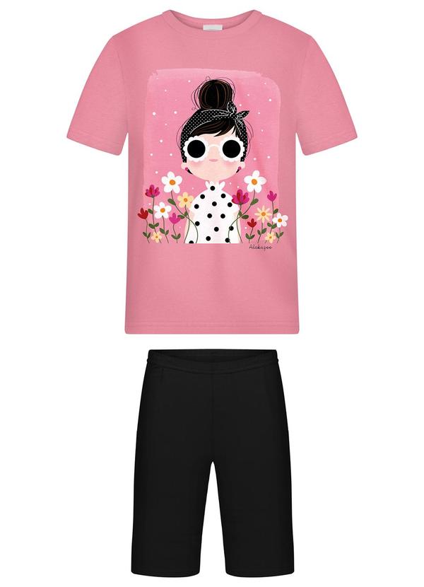 Alakazoo - Conjunto com Bermuda e Blusa de Preto