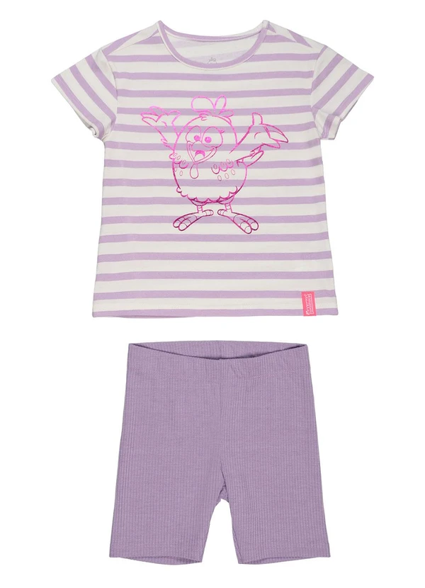 Galinha Pintadinha - Conjunto com Bermuda Ribana 4x2 Branco