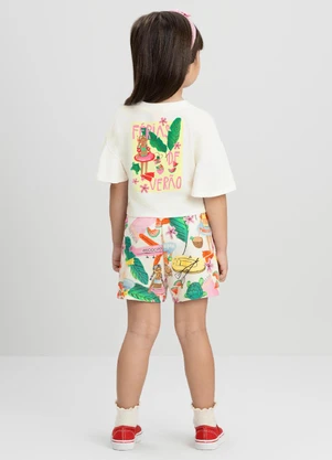 Conjunto com Blusa Boxy e Short Três e Já Branco - TRÊS E JÁ