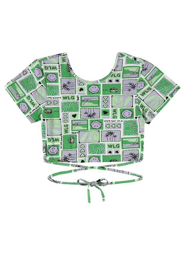 Gloss - Conjunto com Blusa Cropped e Saia Verde 5