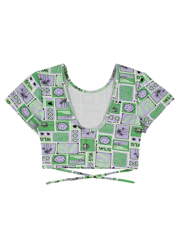 Gloss - Conjunto com Blusa Cropped e Saia Verde 6