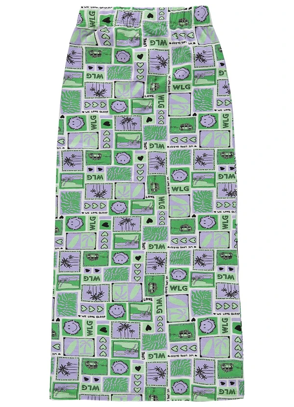 Gloss - Conjunto com Blusa Cropped e Saia Verde 8