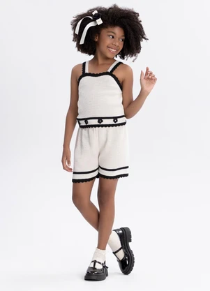 Alakazoo - Conjunto com Blusa de Alça e Shorts Off White - ALAKAZOO