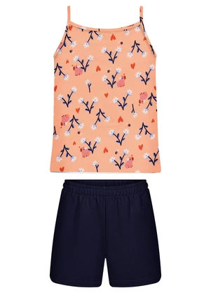 Alakazoo - Conjunto com Blusa de Alças e Shorts Laranja - ALAKAZOO