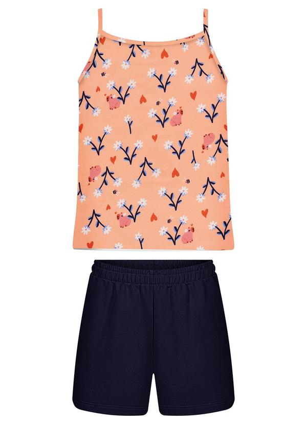 Alakazoo - Conjunto com Blusa de Alças e Shorts Laranja