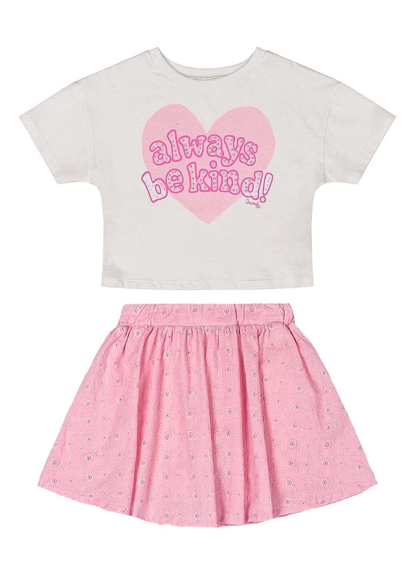 Quimby - Conjunto com Blusa de Strass e Saia Rosa 2