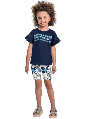 Bee Loop - Conjunto com Blusa e Bermuda Azul - BEE LOOP