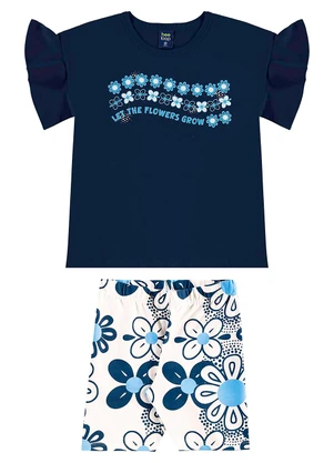 Bee Loop - Conjunto com Blusa e Bermuda Azul - BEE LOOP