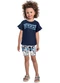 Bee Loop - Conjunto com Blusa e Bermuda Azul - variação: Azul