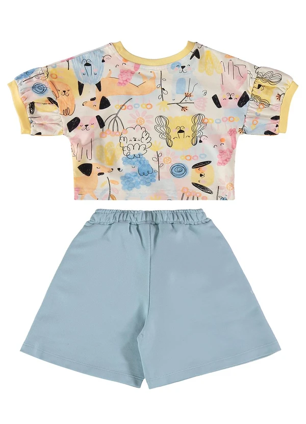 Três e Já - Conjunto com Blusa e Bermuda Bege 3