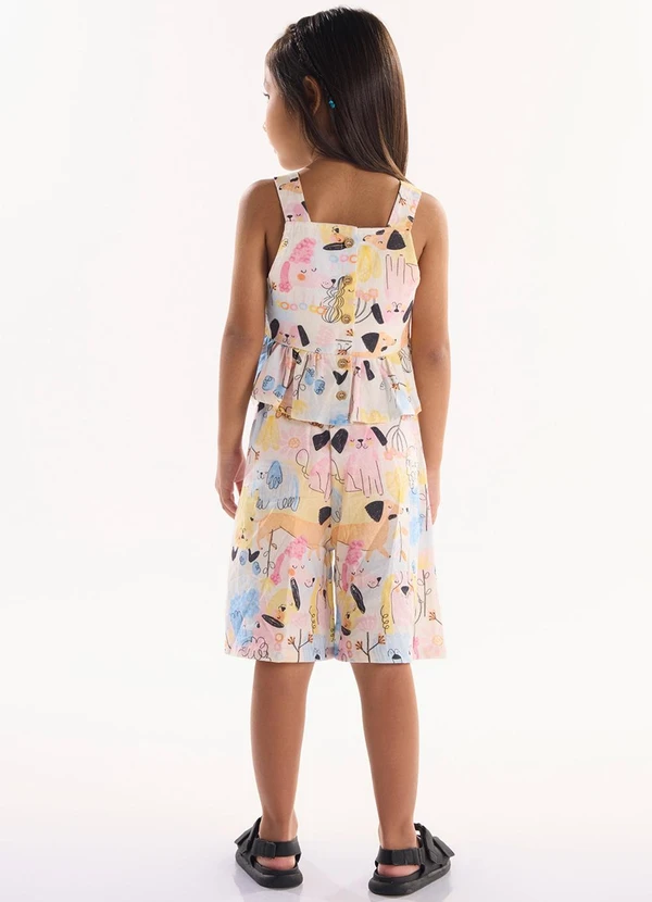 Três e Já - Conjunto com Blusa e Bermuda Bege 2