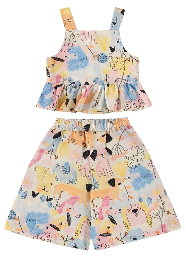 Três e Já - Conjunto com Blusa e Bermuda Bege 4