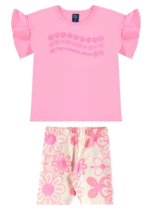 Bee Loop - Conjunto com Blusa e Bermuda Rosa - BEE LOOP