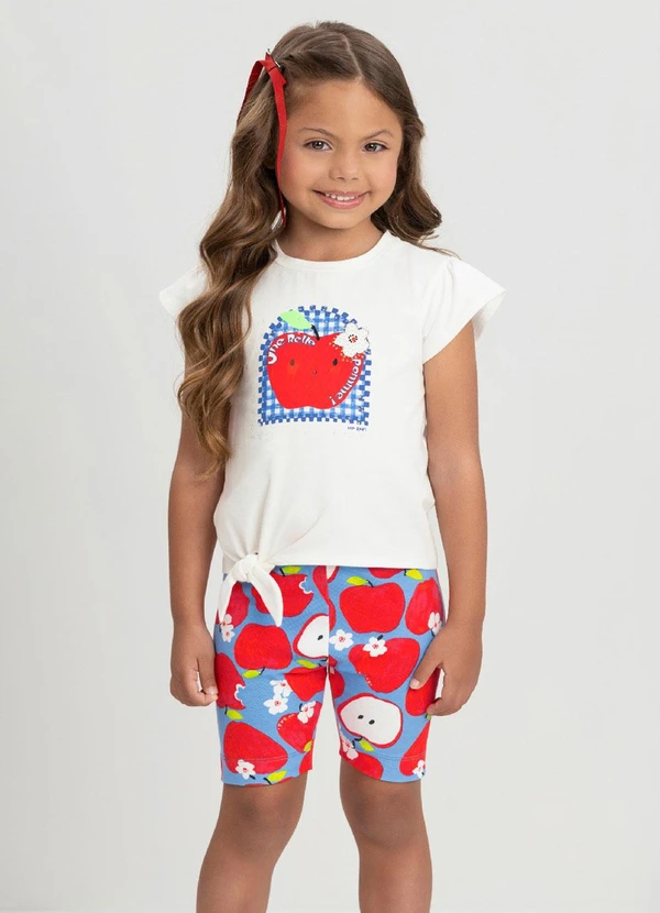 Up Baby - Conjunto com Blusa e Bermuda Up Baby Branco