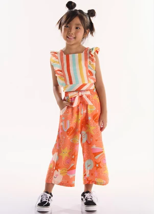 Três e Já - Conjunto com Blusa e Calça Bege - TRÊS E JÁ