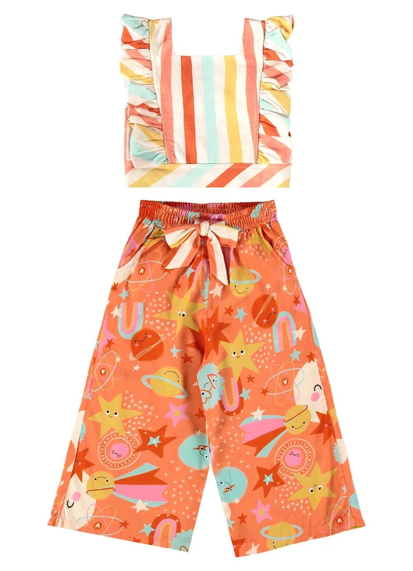 Três e Já - Conjunto com Blusa e Calça Bege 3