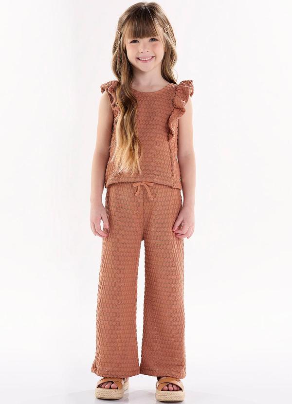 Up Baby - Conjunto com Blusa e Calça Marrom