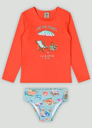 Conjunto com Blusa e Calcinha Quimby Laranja - QUIMBY