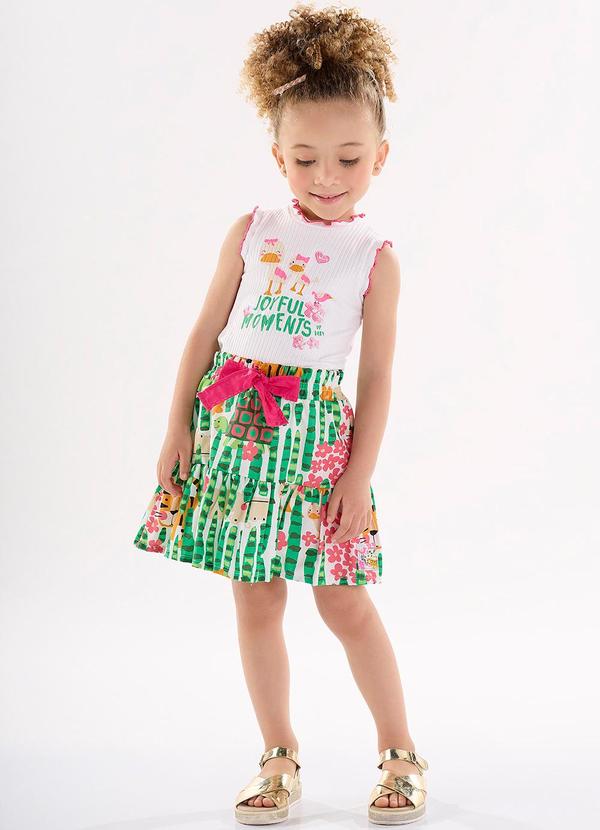 Up Baby - Conjunto com Blusa e Saia Branco