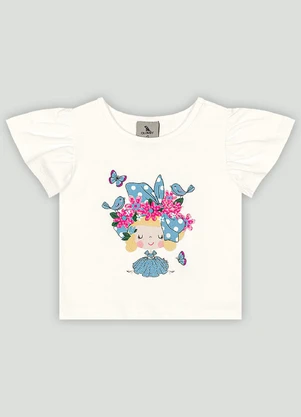 Conjunto com Blusa e Saia para Bebê Quimby Branco - QUIMBY