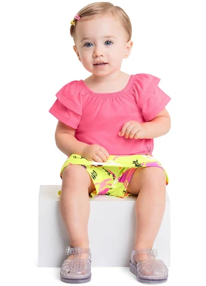 Quimby - Conjunto com Blusa e Saia para Bebê Rosa - QUIMBY